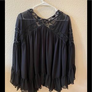 Free People Bohemian Top, Black, Small